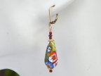 Millefiori 23x12mm Teardrop Earrings